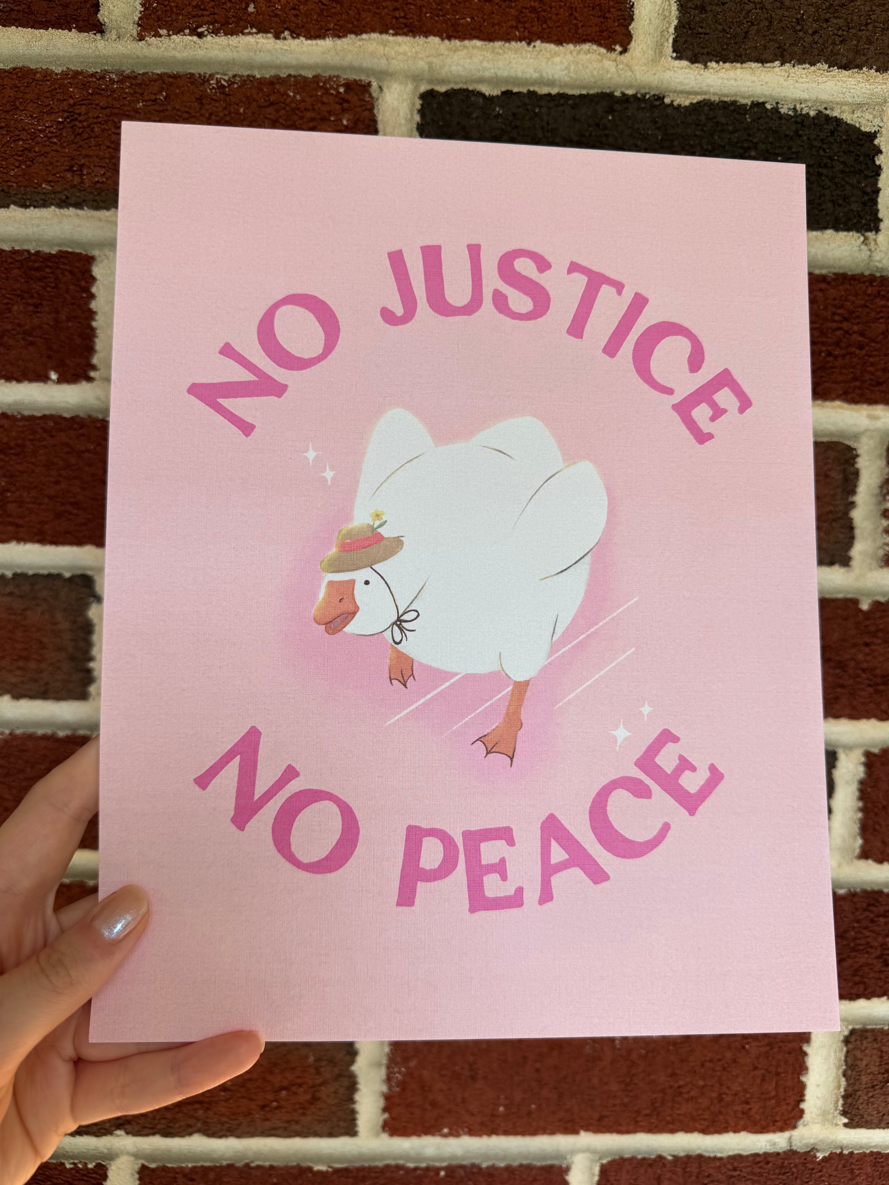 No Justice, No Peace Print | Pink