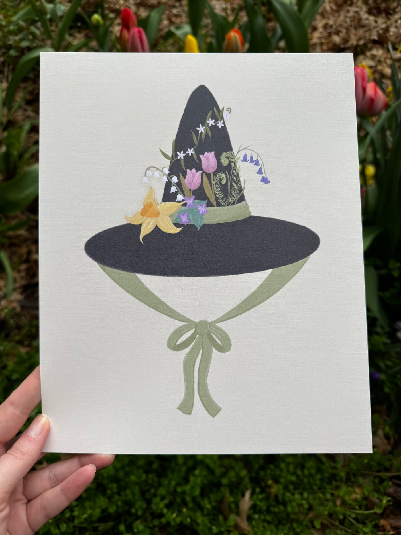 Spring Witch Hat Print in Creamy