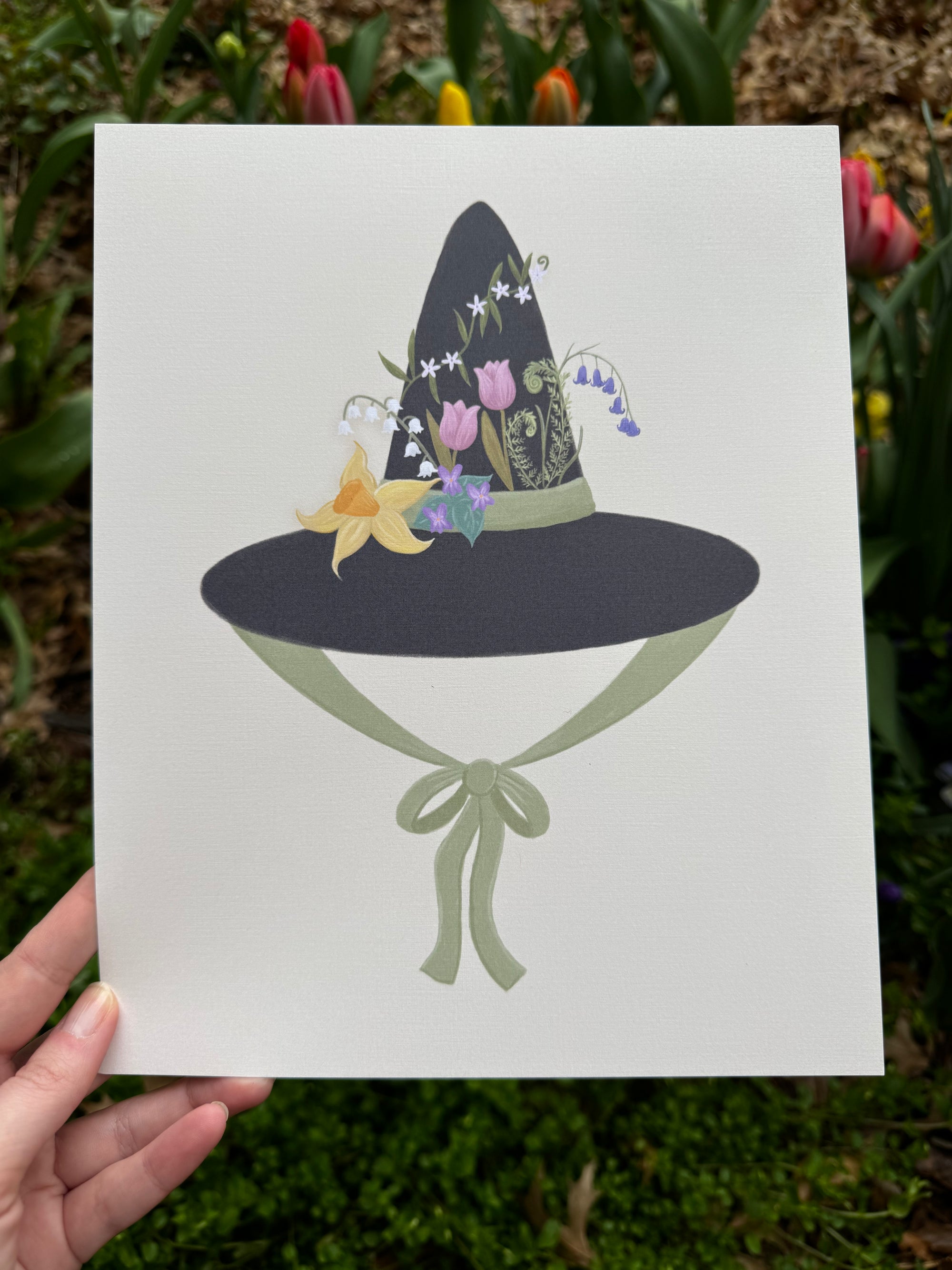 Spring Witch Hat Print in Creamy